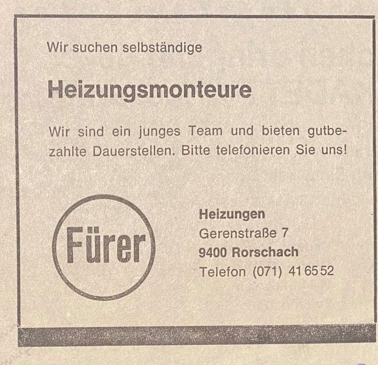 Fürer AG, 1972: Anstellung erster Mitarbeiter
