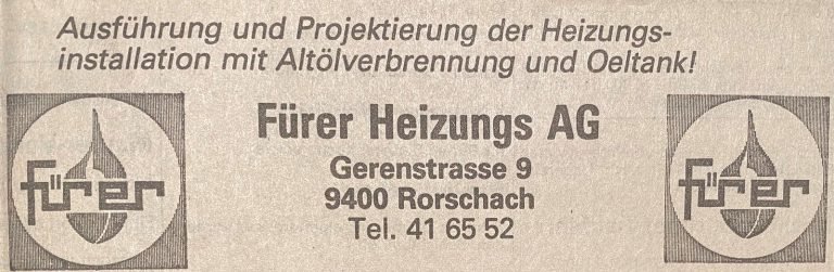 Fürer AG, 1977: Gründung der Aktiengesellschaft "Fürer Heizungen AG"